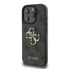 Husă spate Guess PU 4G cu logo metalic pentru iPhone 16 Pro Max, gri