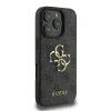 Husă spate Guess PU 4G cu logo metalic pentru iPhone 16 Pro Max, gri