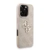 Husă spate Guess PU 4G cu logo metalic pentru iPhone 16 Pro Max, roz