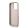 Husă spate Guess PU 4G cu logo metalic pentru iPhone 16 Pro, roz