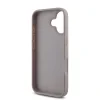 Husă spate Guess PU 4G cu logo metalic pentru iPhone 16, roz