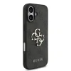 Husă spate Guess PU 4G cu logo metalic pentru iPhone 17, neagră