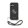 Husă spate Guess PU 4G cu logo metalic pentru iPhone 17, neagră