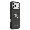 Husă spate Guess PU 4G cu logo metalic pentru iPhone 17 Pro Max, neagră