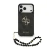 Husă spate Guess PU 4G cu logo metalic pentru iPhone 17 Pro Max, neagră