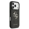 Husă spate Guess PU 4G cu logo metalic pentru iPhone 17 Pro, neagră