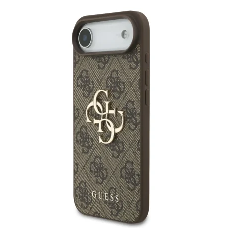 Husă spate Guess PU 4G cu logo metalic pentru iPhone Air, maro