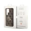 Husă spate Guess PU 4G cu logo metalic pentru Samsung Galaxy S23 Ultra, maro