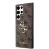 Husă spate Guess PU 4G cu logo metalic pentru Samsung Galaxy S23 Ultra, maro