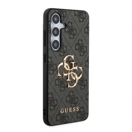 Husa spate Guess PU 4G cu logo metalic pentru Samsung Galaxy S24, gri