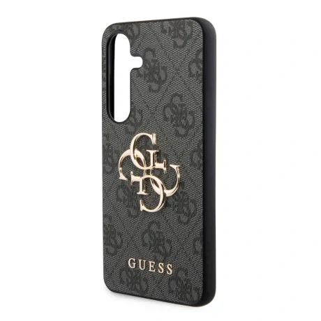 Husa spate Guess PU 4G cu logo metalic pentru Samsung Galaxy S24, gri