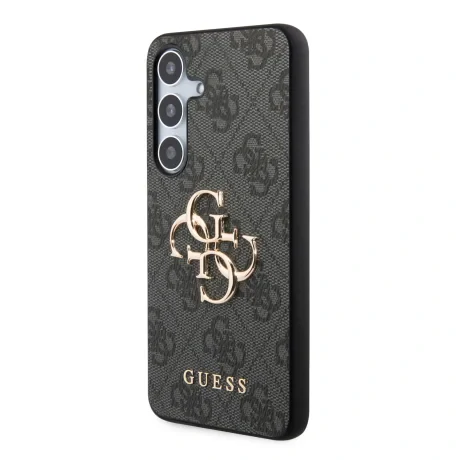 Husa spate Guess PU 4G cu logo metalic pentru Samsung Galaxy S24, gri