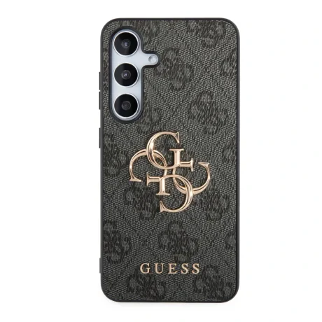 Husa spate Guess PU 4G cu logo metalic pentru Samsung Galaxy S24, gri