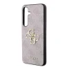 Husă spate Guess PU 4G cu logo metalic pentru Samsung Galaxy S24, roz