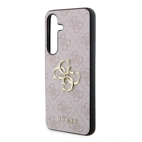 Husă spate Guess PU 4G cu logo metalic pentru Samsung Galaxy S24, roz