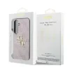 Husă spate Guess PU 4G cu logo metalic pentru Samsung Galaxy S24, roz