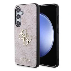 Husă spate Guess PU 4G cu logo metalic pentru Samsung Galaxy S24, roz