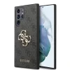 Husa spate Guess PU 4G cu logo metalic pentru Samsung Galaxy S24 Ultra, gri