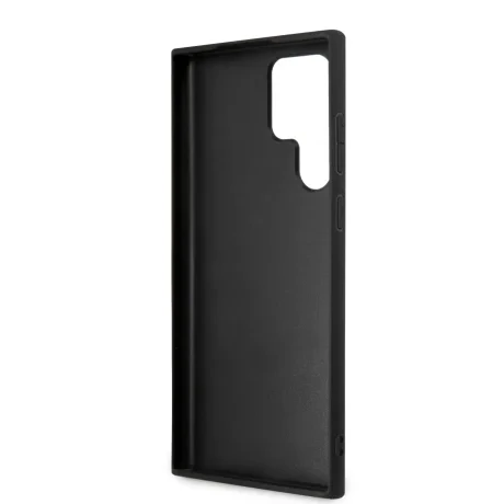 Husa spate Guess PU 4G cu logo metalic pentru Samsung Galaxy S24 Ultra, gri