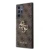 Husa spate Guess PU 4G cu logo metalic pentru Samsung Galaxy S24 Ultra, maro