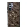 Husa spate Guess PU 4G cu logo metalic pentru Samsung Galaxy S24 Ultra, maro