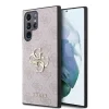 Husă spate Guess PU 4G cu logo metalic pentru Samsung Galaxy S24 Ultra, roz