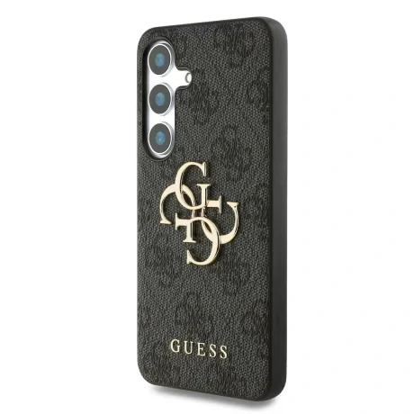Husa spate Guess PU 4G cu logo metalic pentru Samsung Galaxy S25, gri