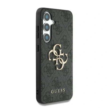 Husa spate Guess PU 4G cu logo metalic pentru Samsung Galaxy S25, gri