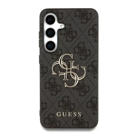 Husa spate Guess PU 4G cu logo metalic pentru Samsung Galaxy S25, gri