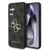 Husa spate Guess PU 4G cu logo metalic pentru Samsung Galaxy S25, maro