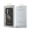 Husa spate Guess PU 4G cu logo metalic pentru Samsung Galaxy S25, maro