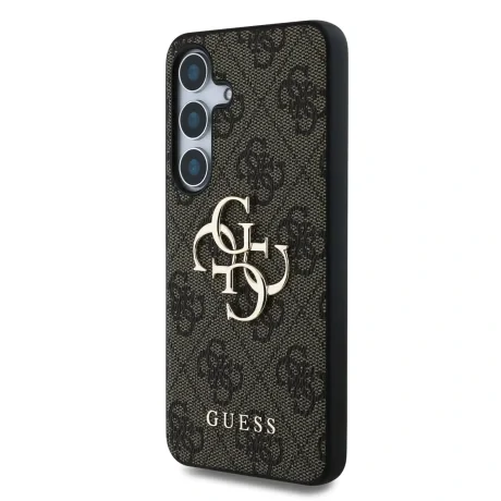 Husa spate Guess PU 4G cu logo metalic pentru Samsung Galaxy S25, maro