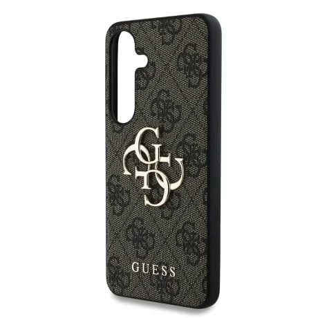 Husa spate Guess PU 4G cu logo metalic pentru Samsung Galaxy S25, maro