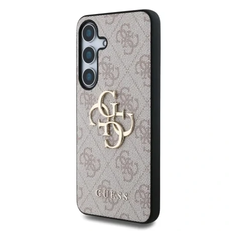 Husă spate Guess PU 4G cu logo metalic pentru Samsung Galaxy S25+, roz
