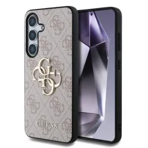 Husă spate Guess PU 4G cu logo metalic pentru Samsung Galaxy S25+, roz