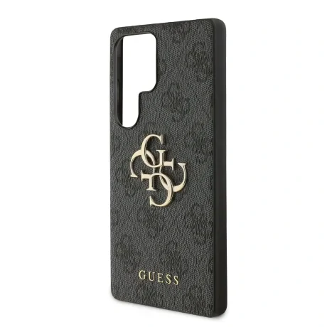 Husa spate Guess PU 4G cu logo metalic pentru Samsung Galaxy S25 Ultra, gri