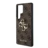 Husa spate Guess PU 4G cu logo metalic pentru Samsung Galaxy S25 Ultra, maro