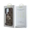 Husa spate Guess PU 4G cu logo metalic pentru Samsung Galaxy S25 Ultra, maro