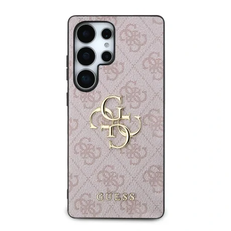 Husă spate Guess PU 4G cu logo metalic pentru Samsung Galaxy S25 Ultra, roz