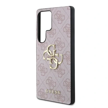 Husă spate Guess PU 4G cu logo metalic pentru Samsung Galaxy S25 Ultra, roz