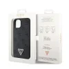 Husa spate Guess PU 4G Strass Triangle Metal Logo pentru iPhone 15 Negru