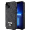 Husa spate Guess PU 4G Strass Triangle Metal Logo pentru iPhone 15 Negru