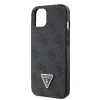 Husa spate Guess PU 4G Strass Triangle Metal Logo pentru iPhone 15 Negru