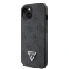 Husa spate Guess PU 4G Strass Triangle Metal Logo pentru iPhone 15 Negru