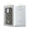 Husa spate Guess PU 4G Strass Triangle Metal Logo pentru iPhone 16 Pro, maro
