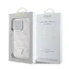 Husa spate Guess PU 4G Strass Triangle Metal Logo pentru iPhone 16 Pro Max, roz