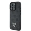 Husa spate Guess PU 4G Strass Triangle Metal Logo pentru iPhone 16 Pro, neagră