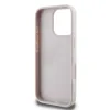 Husa spate Guess PU 4G Strass Triangle Metal Logo pentru iPhone 16 Pro, roz