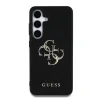 Husa spate Guess PU cu logo metalic 4G granulat pentru Samsung Galaxy S25, neagră
