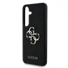 Husa spate Guess PU cu logo metalic 4G granulat pentru Samsung Galaxy S25, neagră